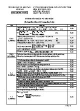 Hướng dẫn chấm thi Đề thi chọn học sinh giỏi cấp tỉnh môn Hóa học Lớp 9 - Đề chính thức - Năm học 2018-2019 - Sở giáo dục và đào tạo Long An